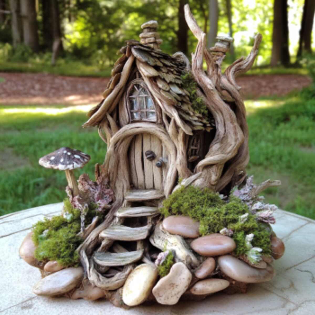 Driftwood fairy house