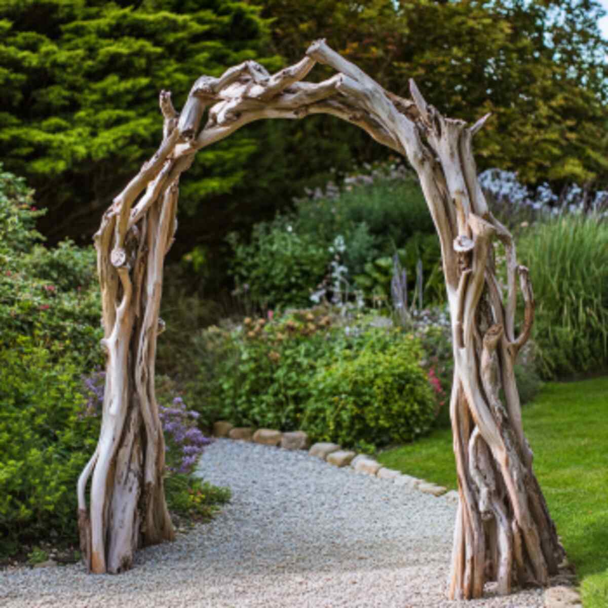 Driftwood garden archway