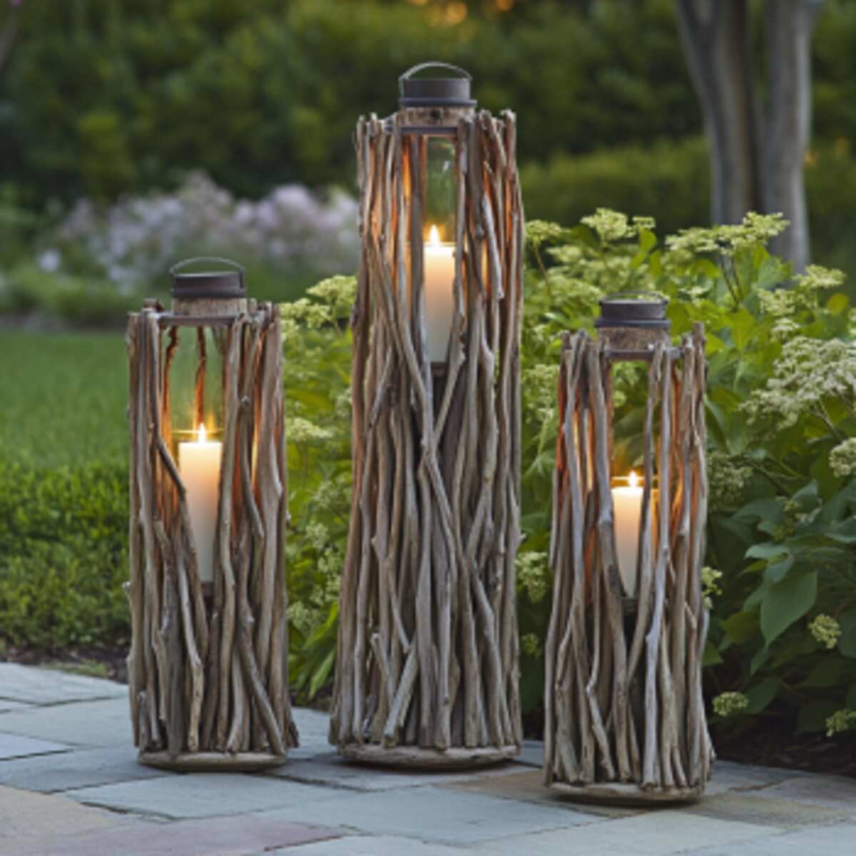 Driftwood outdoor lanterns