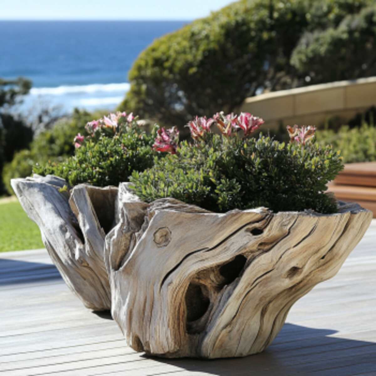 Driftwood planters