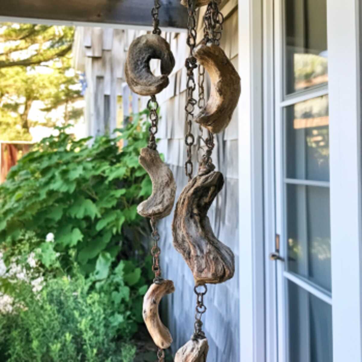 Driftwood rain chains