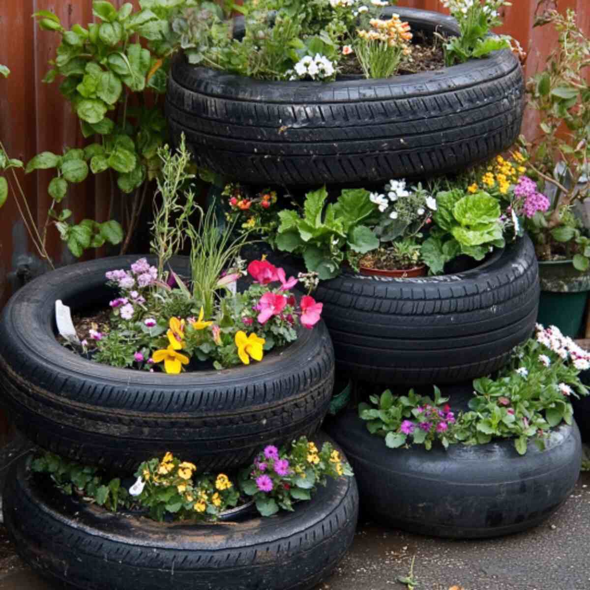 Old Tire Planters