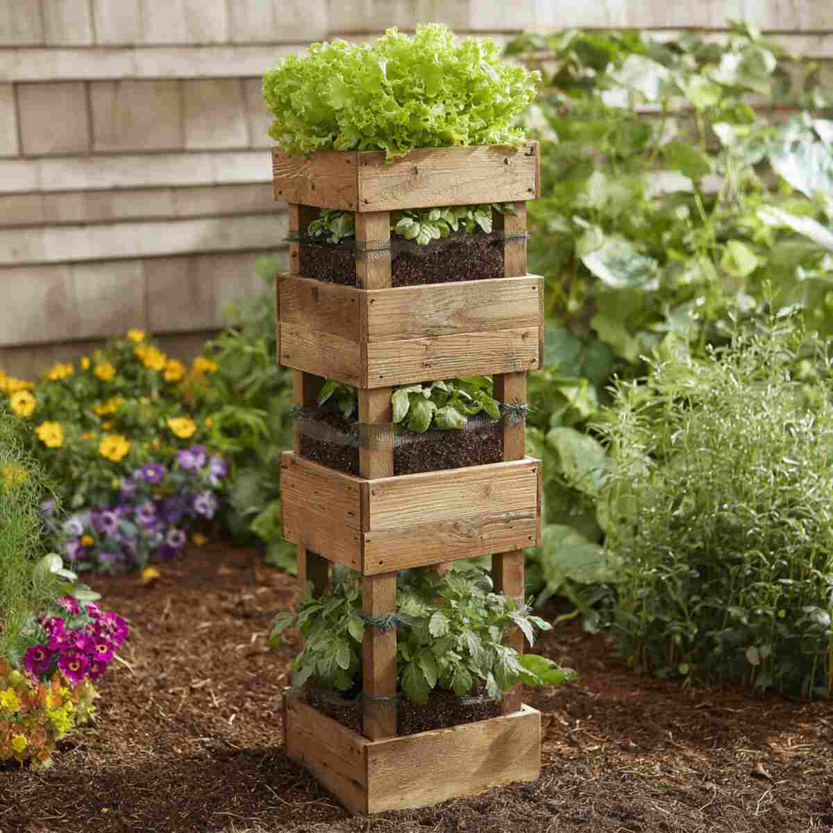 Square Wooden Frame Tower