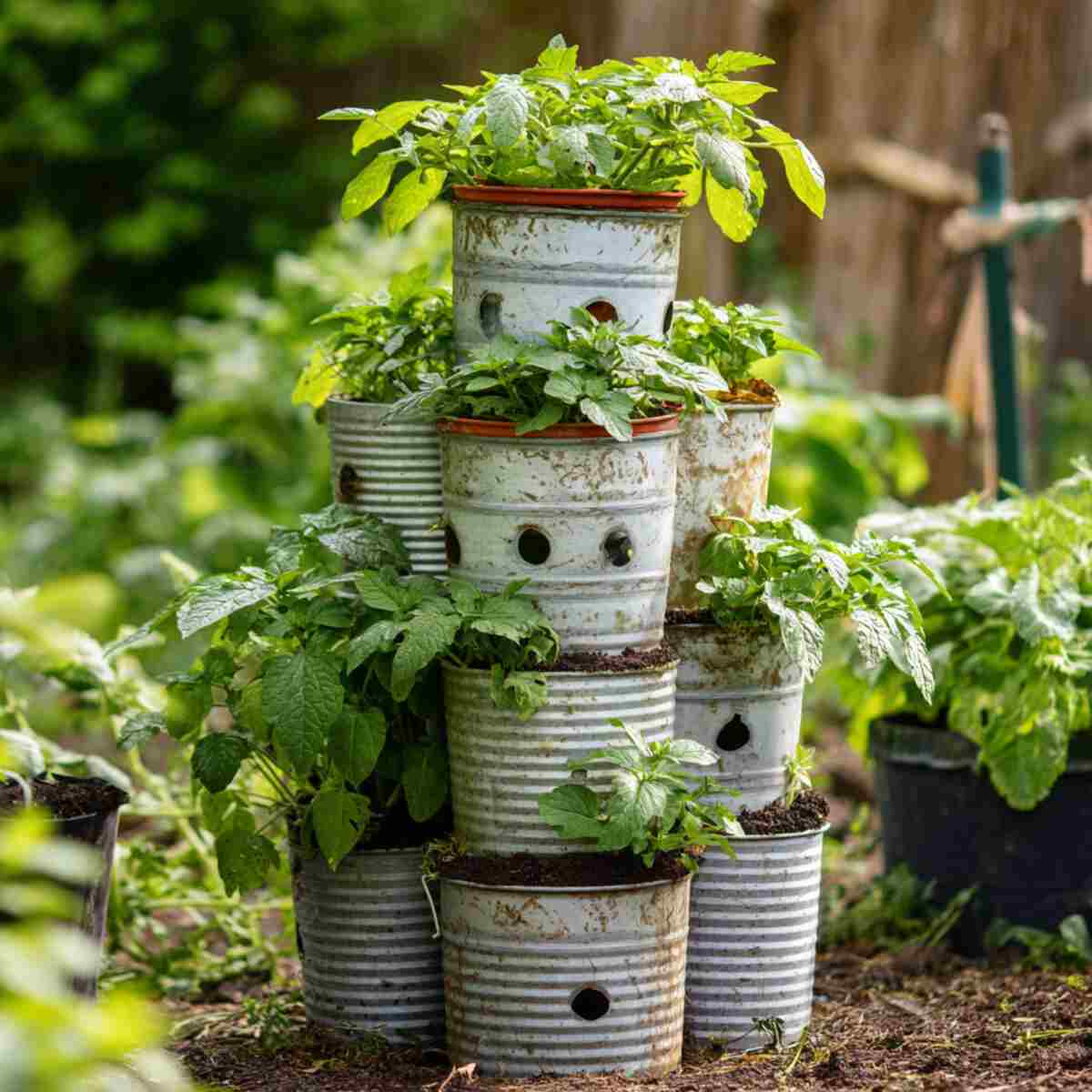 Old Bucket Stack Tower