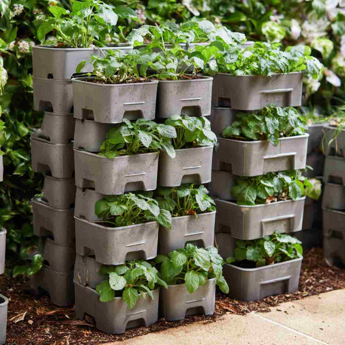 Modular Plastic Planter Tower