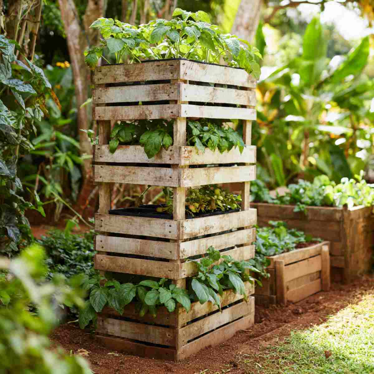 Wooden Crate Tower