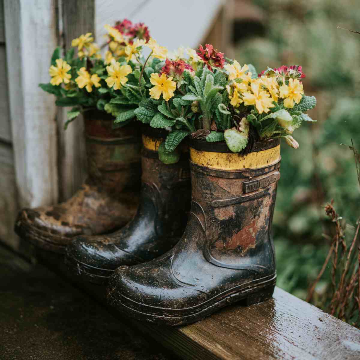 Flower Planter in Rain Boots