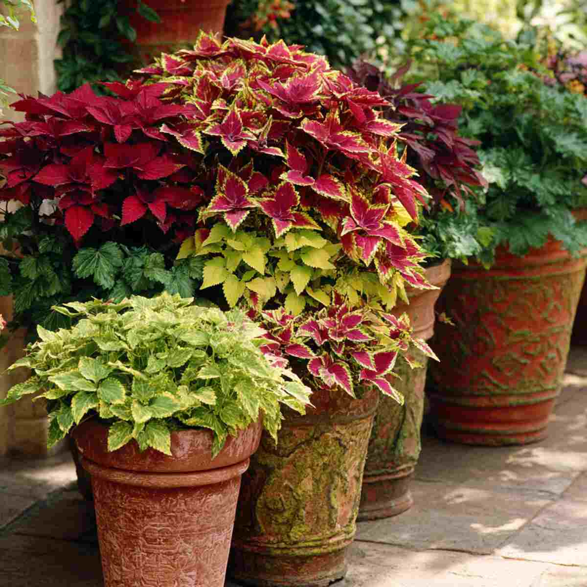 Coleus in Terracotta Pots