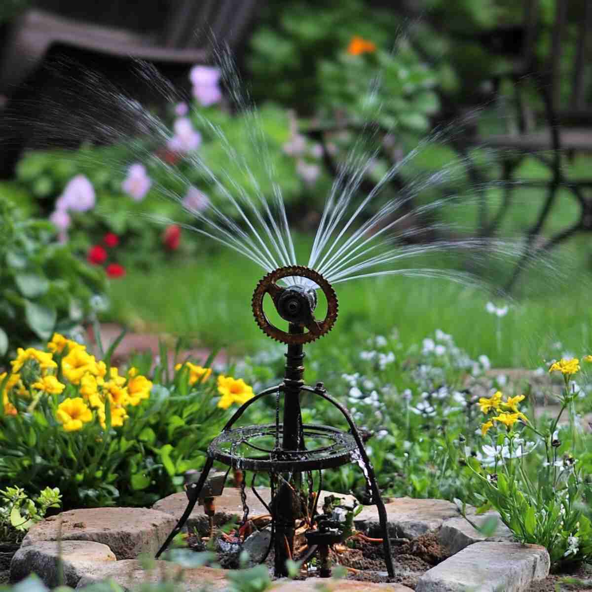 Rotary Sprinkler Using Bicycle Parts