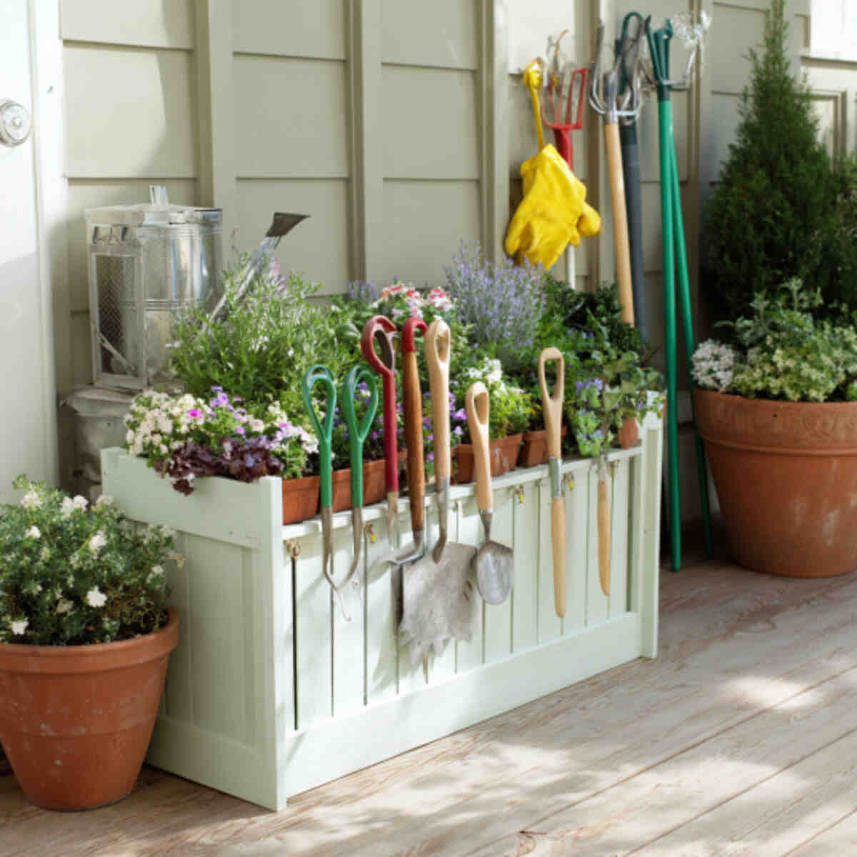 Garden Tool Storage Planter Combo