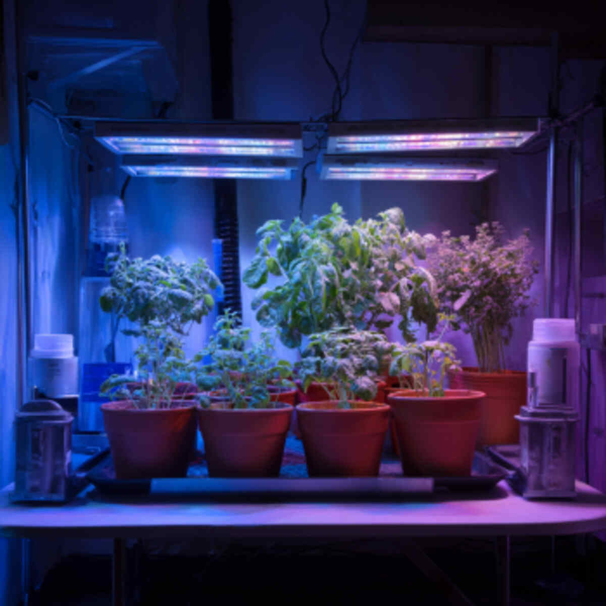 Indoor Dye Plant Setup with Grow Lights