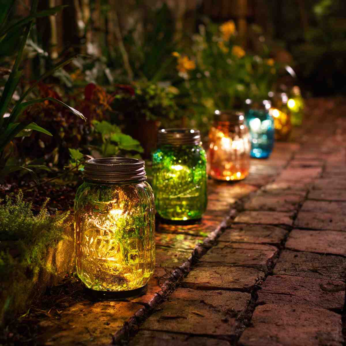 Recycled Jar Solar Light Trail