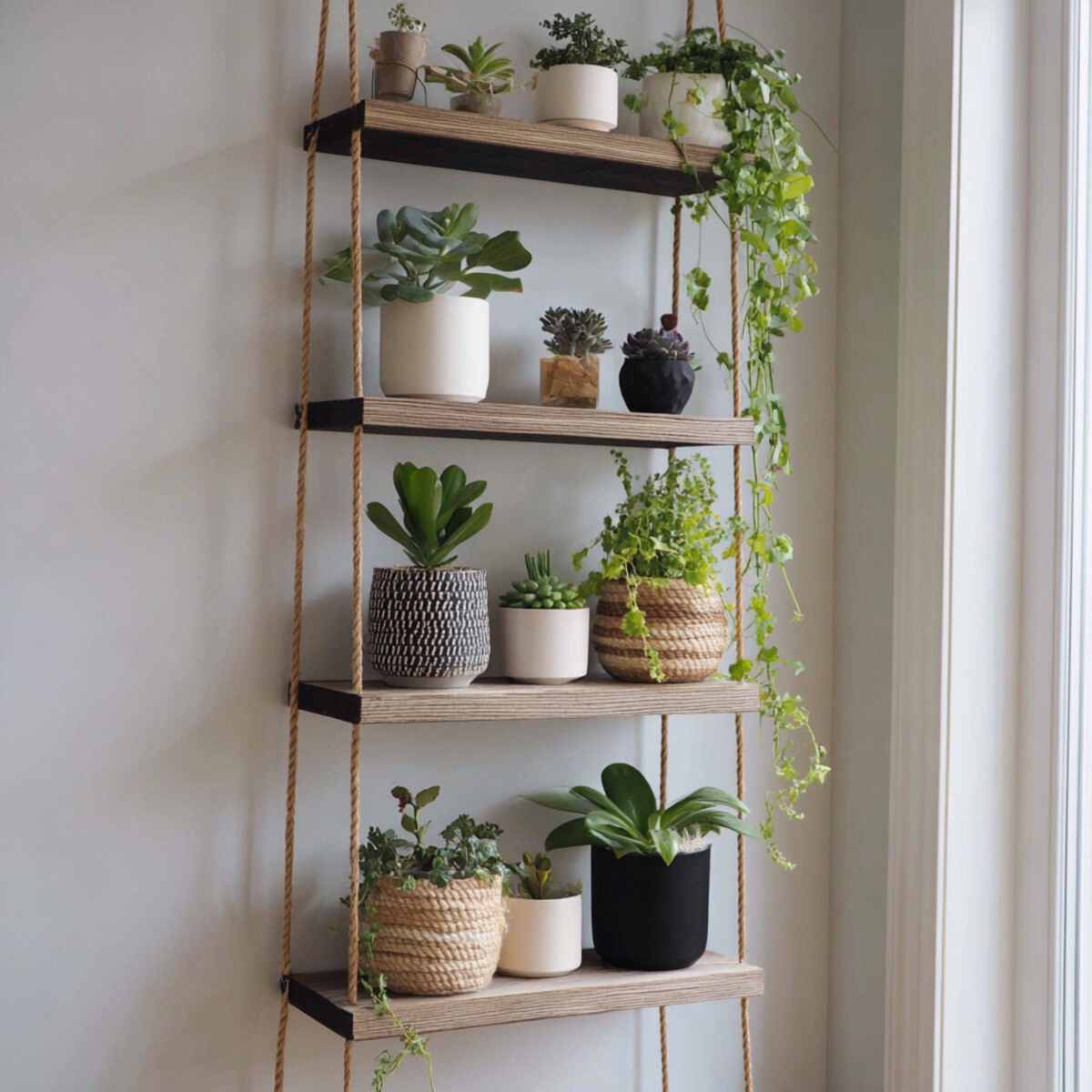 Floating Shelf-Style Ladder