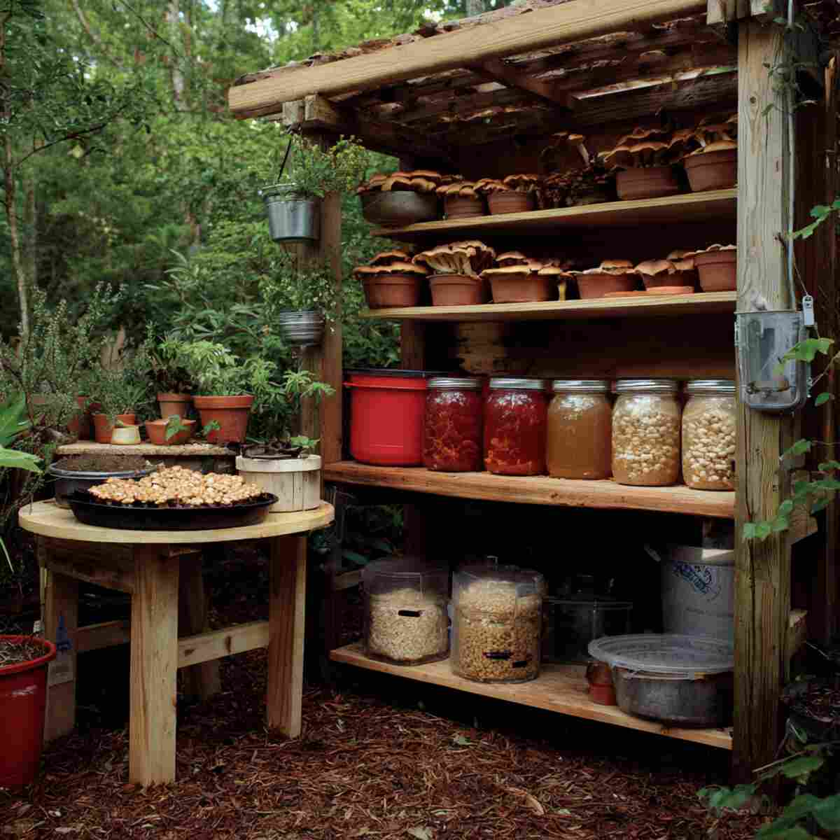 Mushroom Growing and Fermenting Area