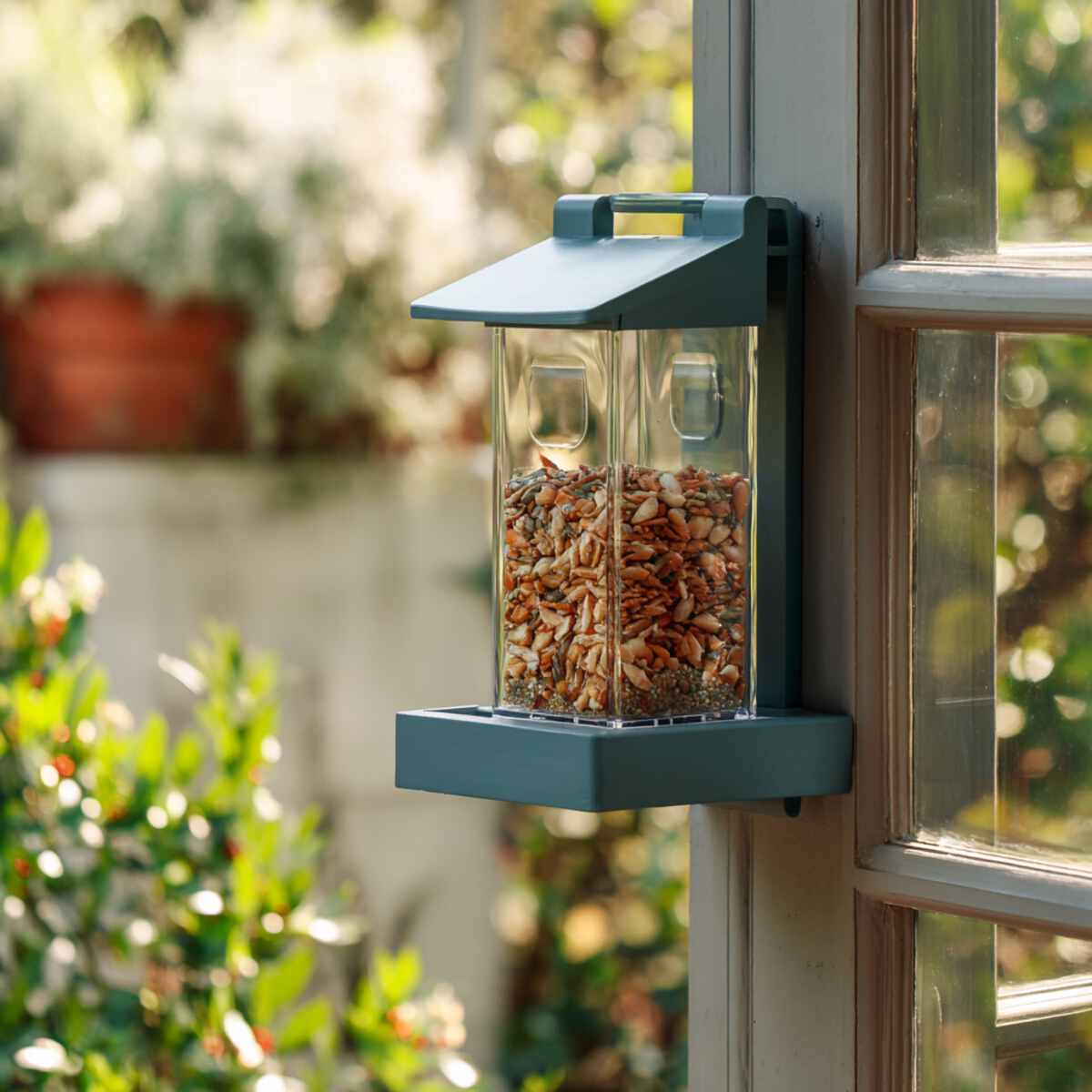 Window-Mounted Bird Feeder