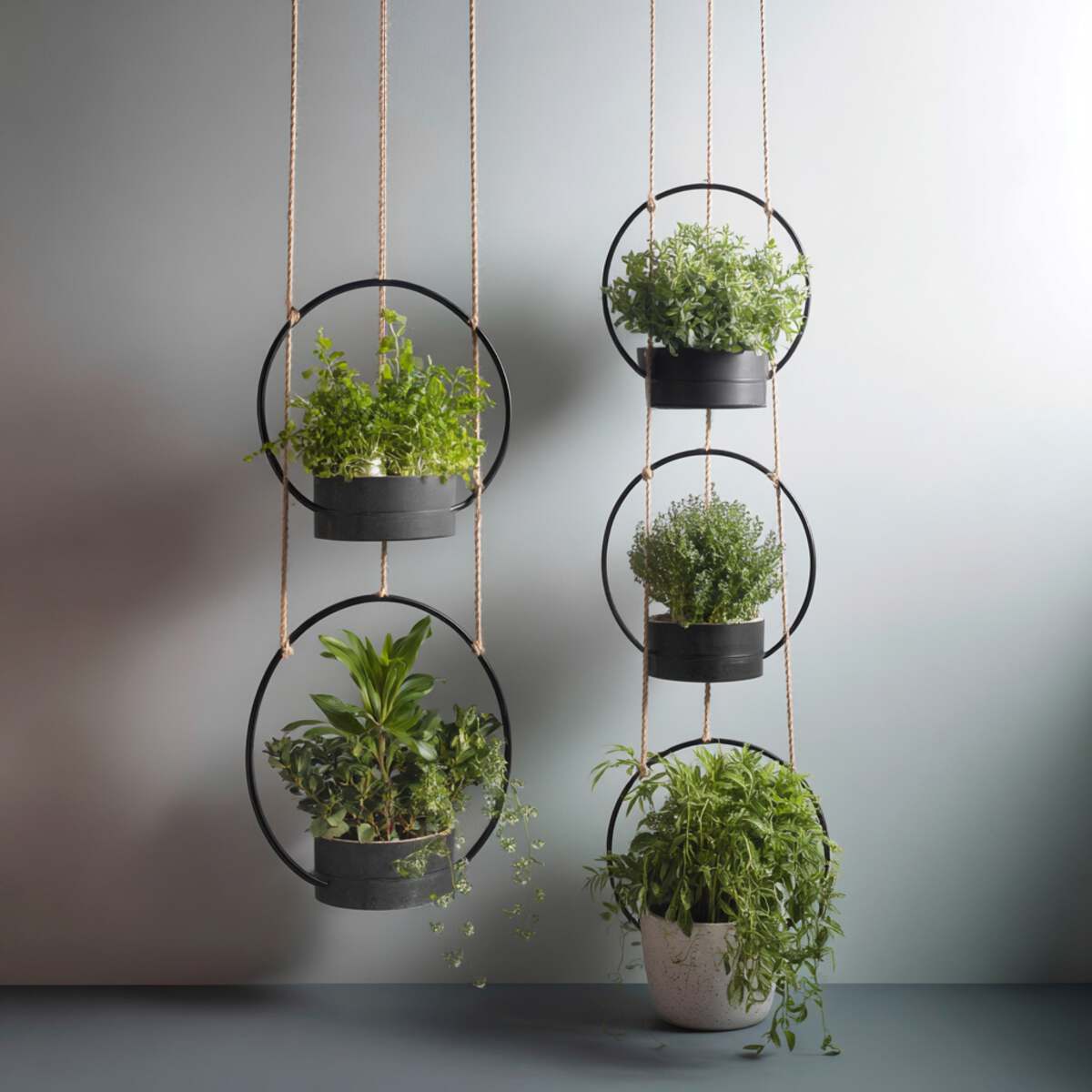Minimalist Metal Ring Planters