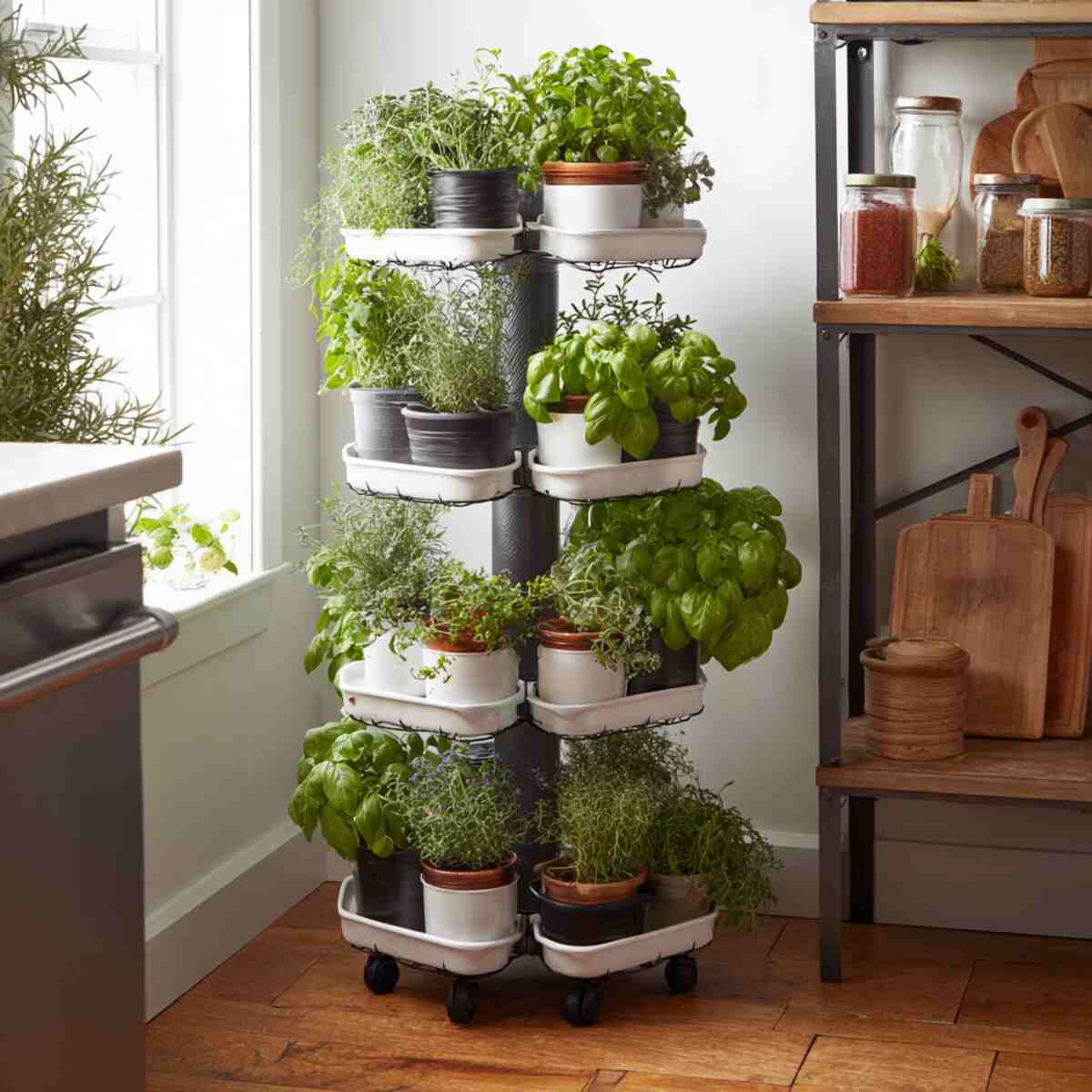 Rotating Vertical Herb Tower