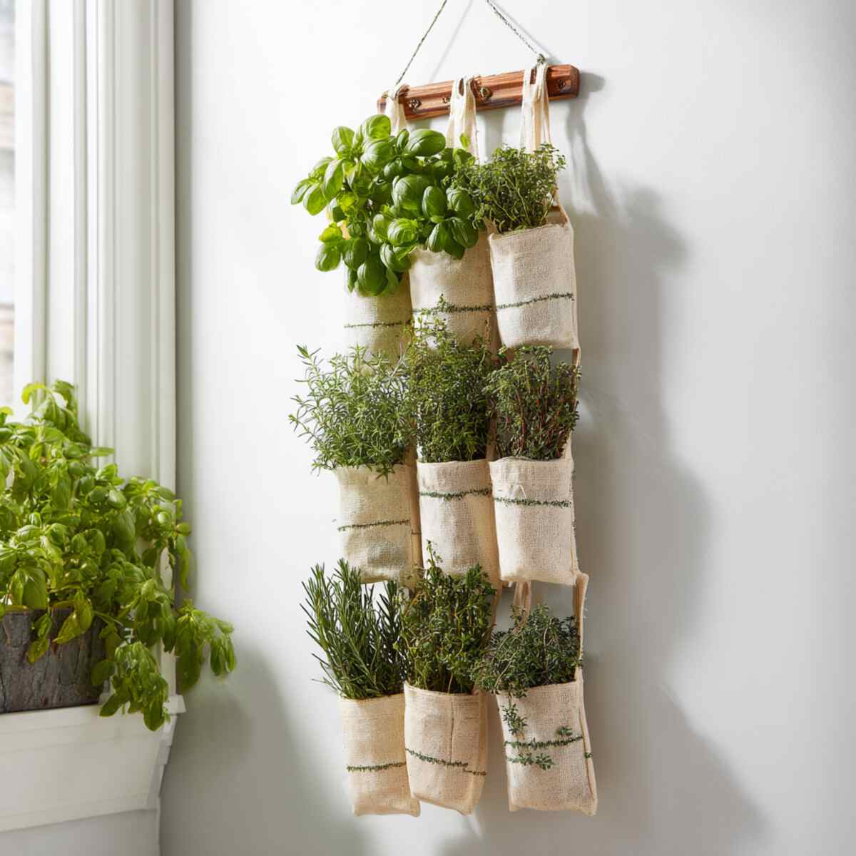 Hanging Pouch Herb Rack