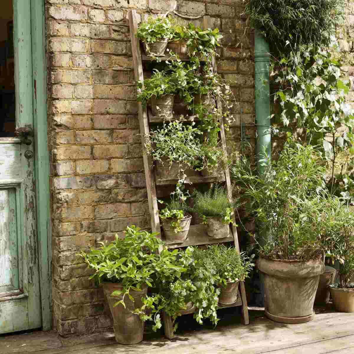 Ladder with Trailing Plants
