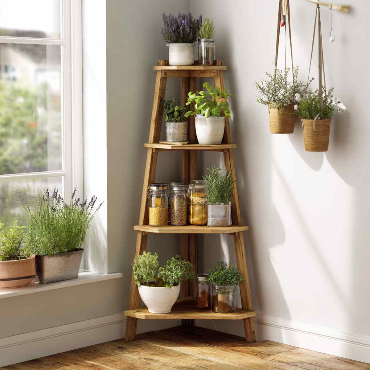 Corner Ladder Shelf Display