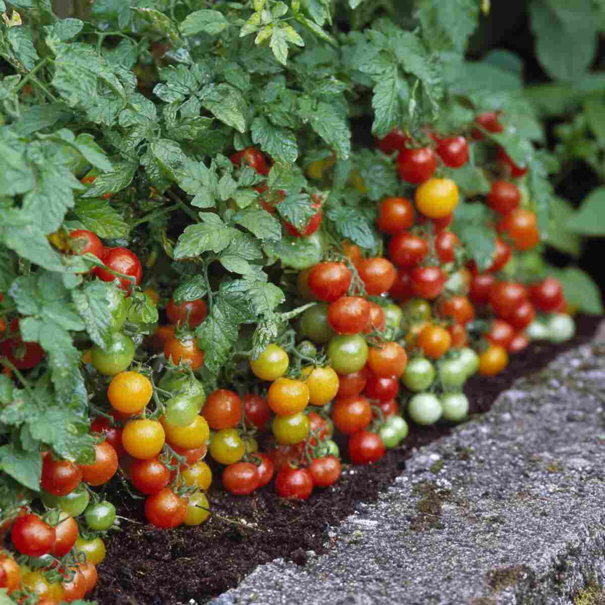 Dwarf Tomato Border (e.g., Tiny Tim)
