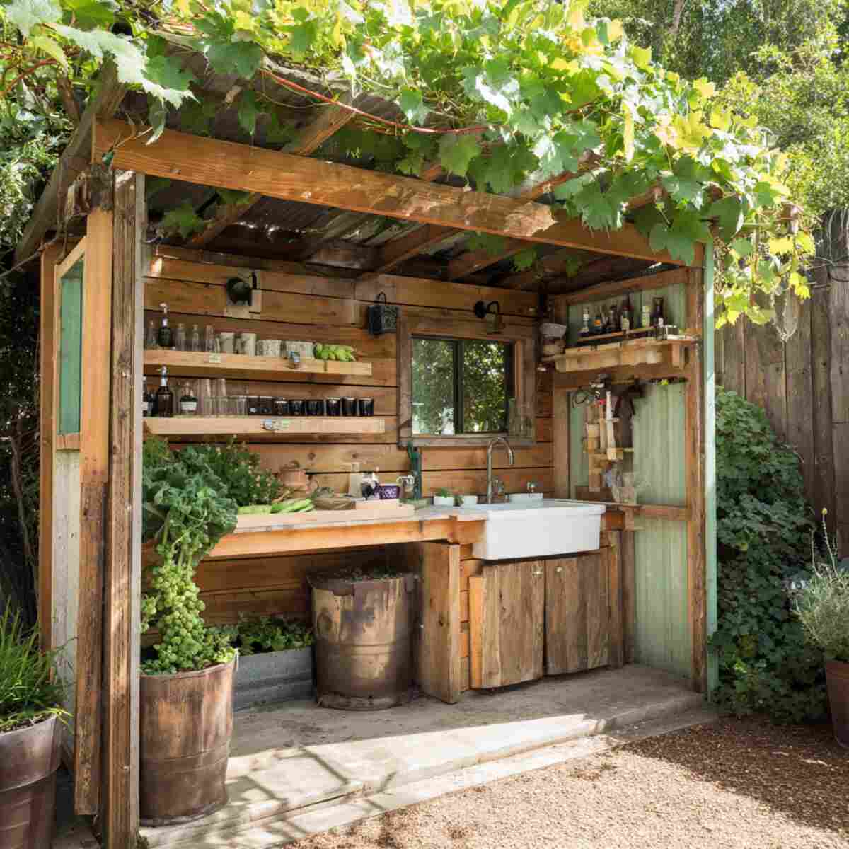 Pickling Shed with Outdoor Sink