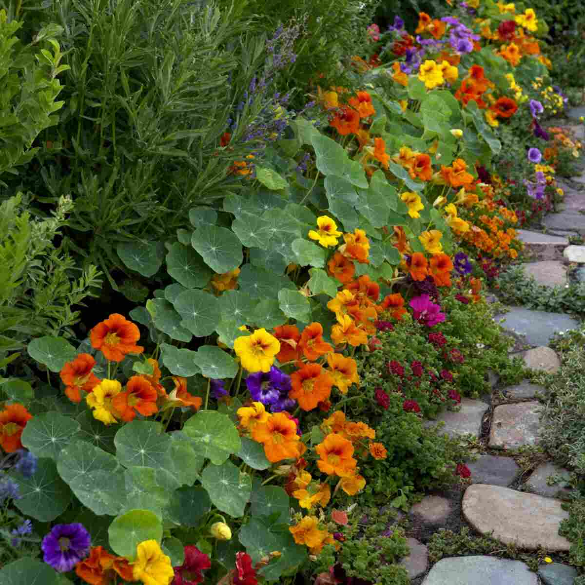 Edible Flower Edge (e.g., Nasturtiums)