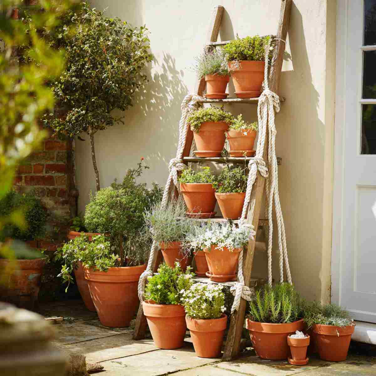 Tiered Terracotta Pot Ladder