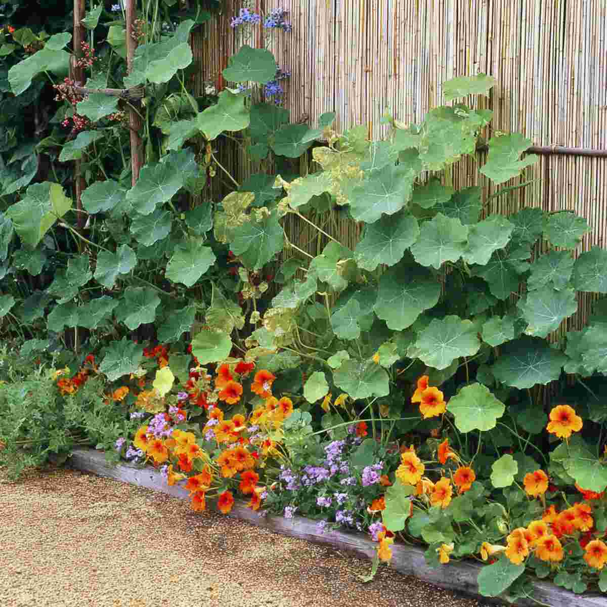 Cucumber and Nasturtium Corner