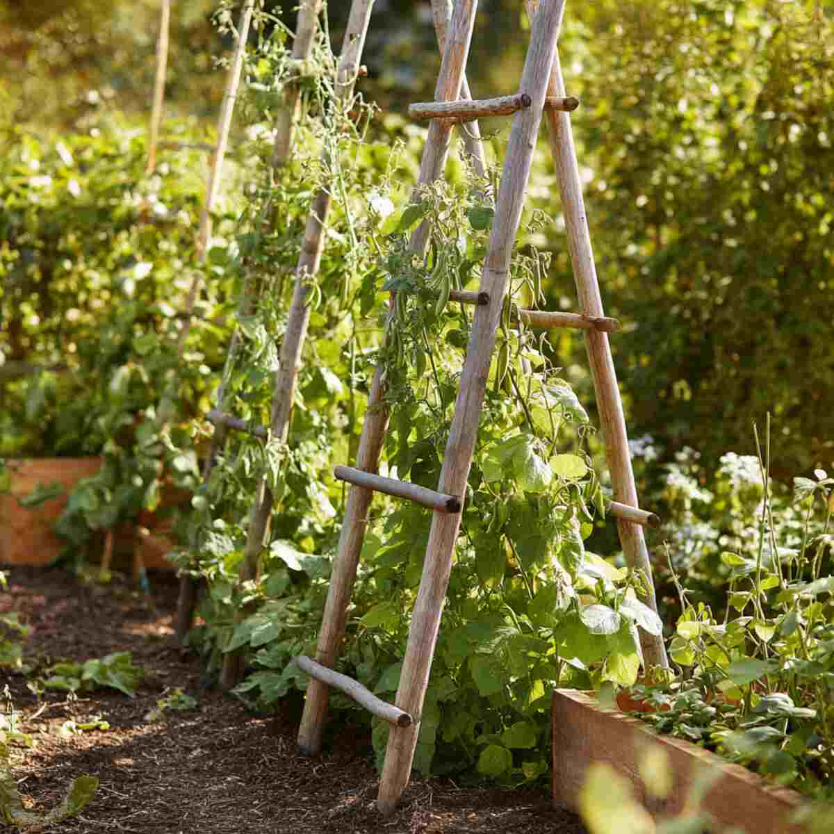 Ladder-Style Pole Support
