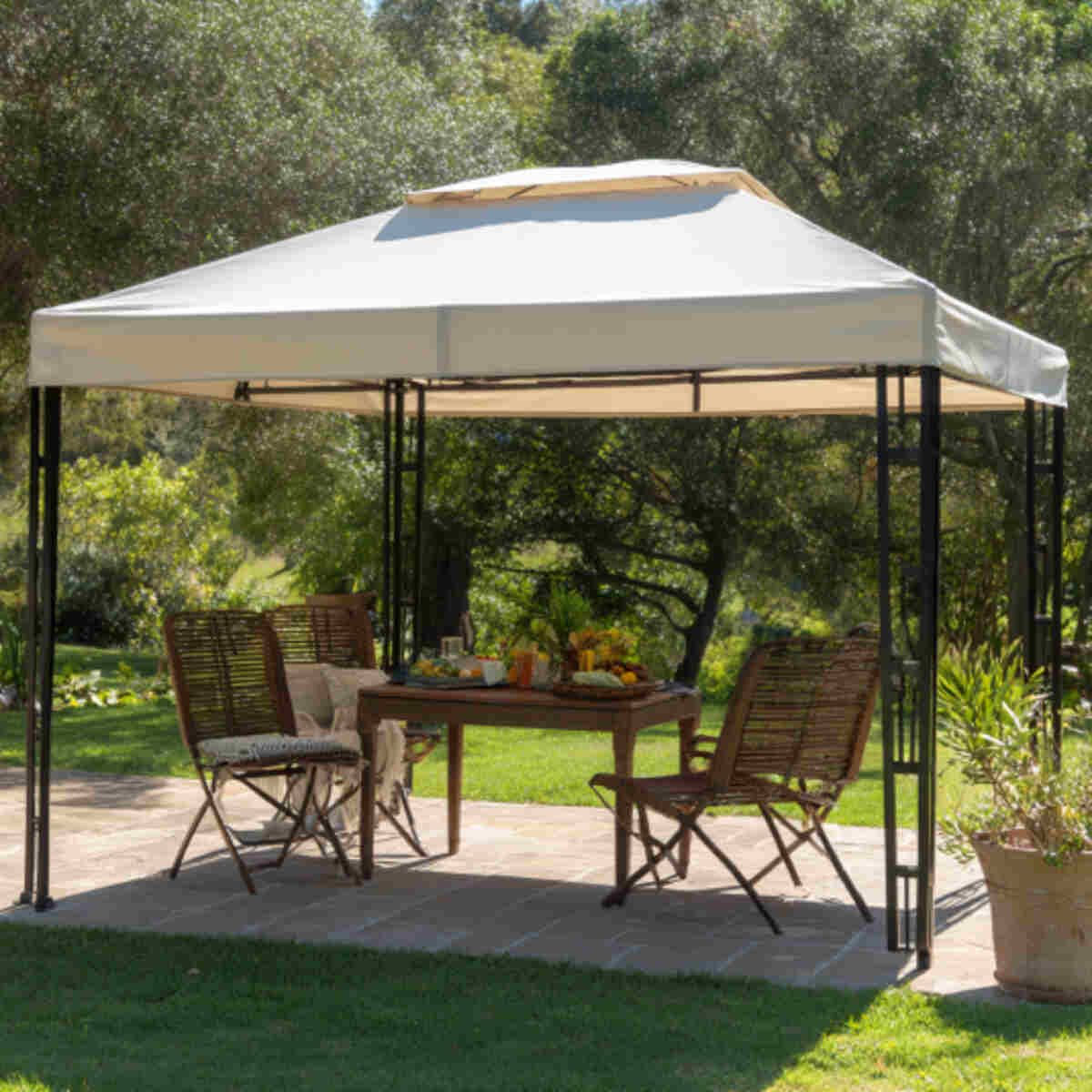 Adjustable Height Canopy Tent for Patio Seating