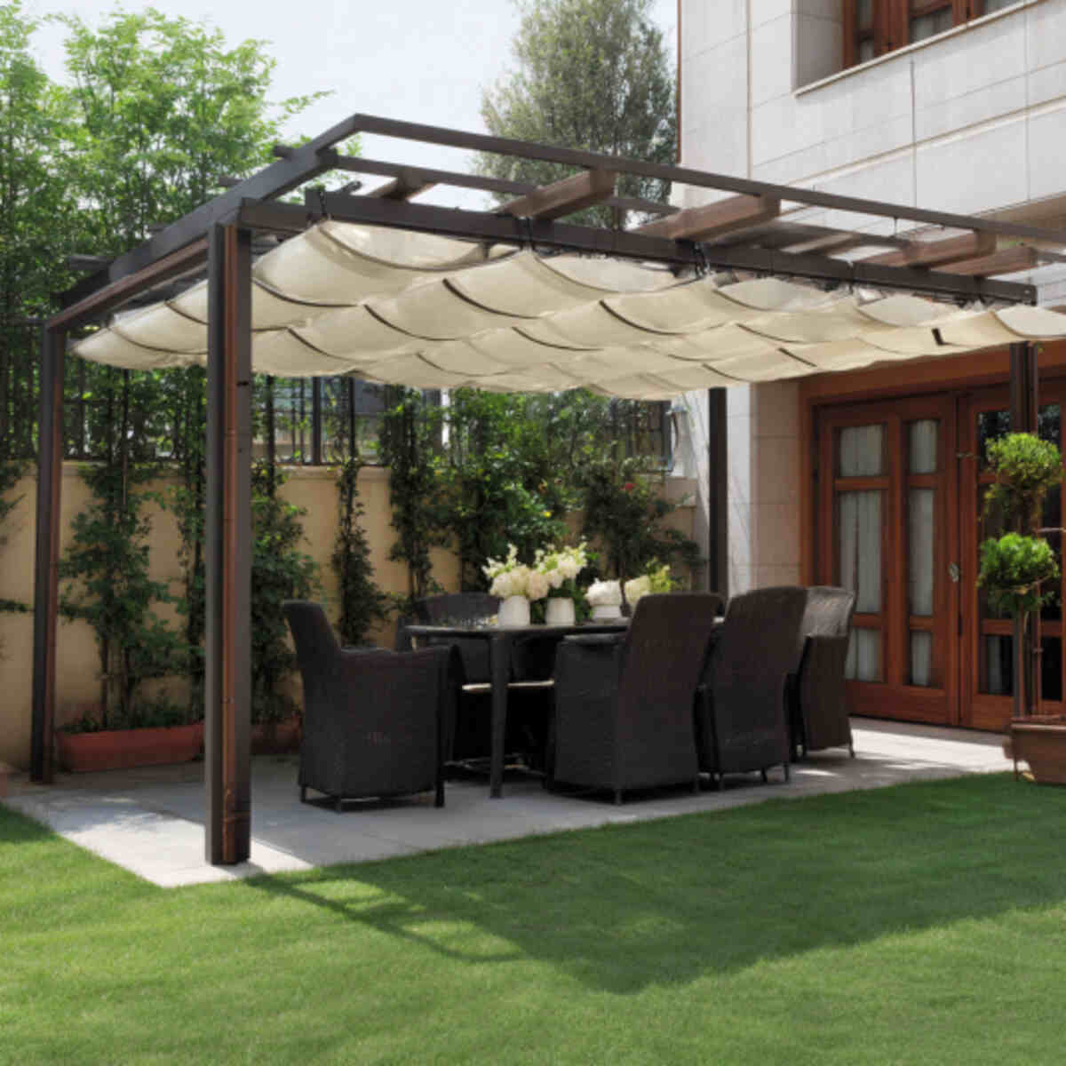 Foldable Pergola Canopy with Retractable Roof