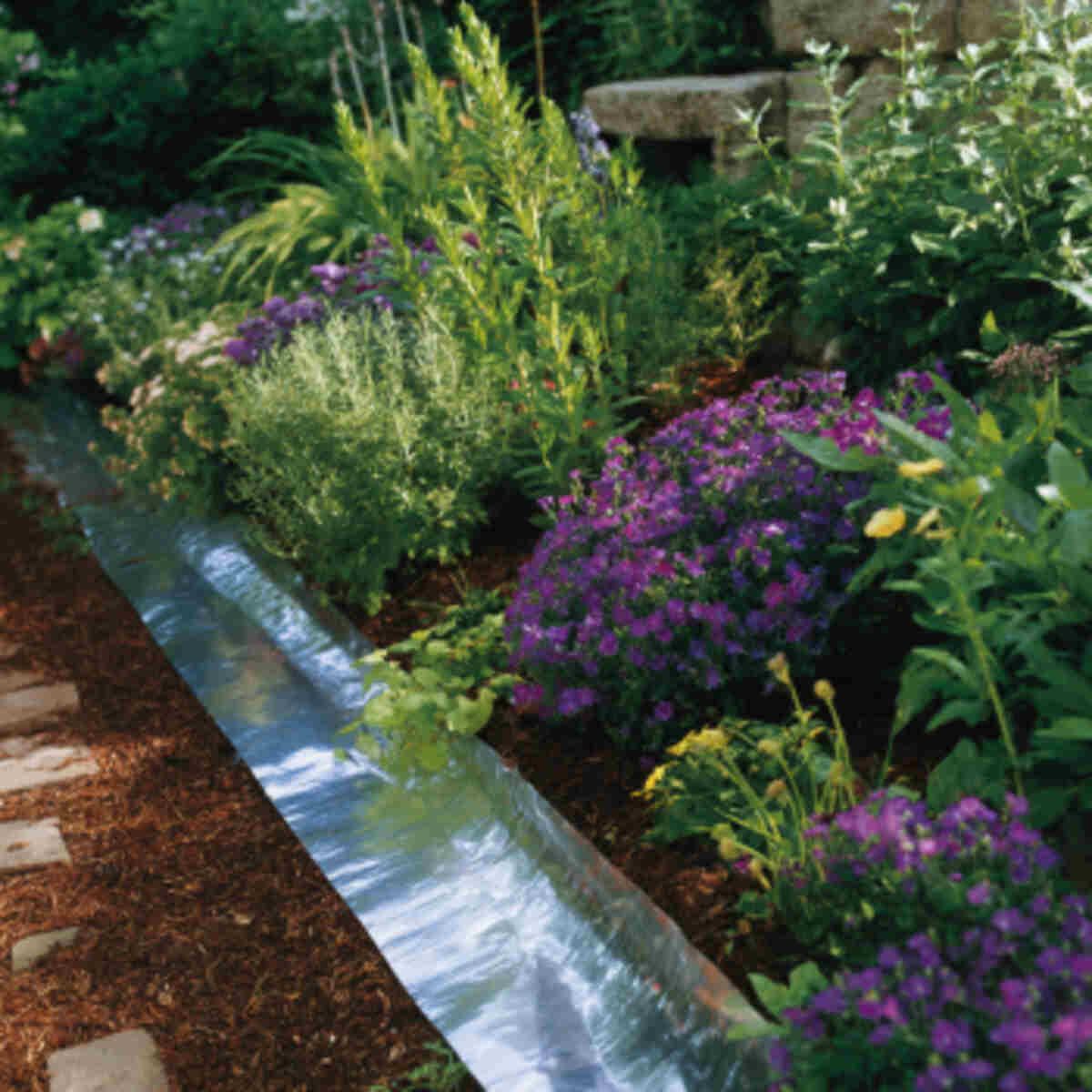 Garden Border Accents Using Reflective Film