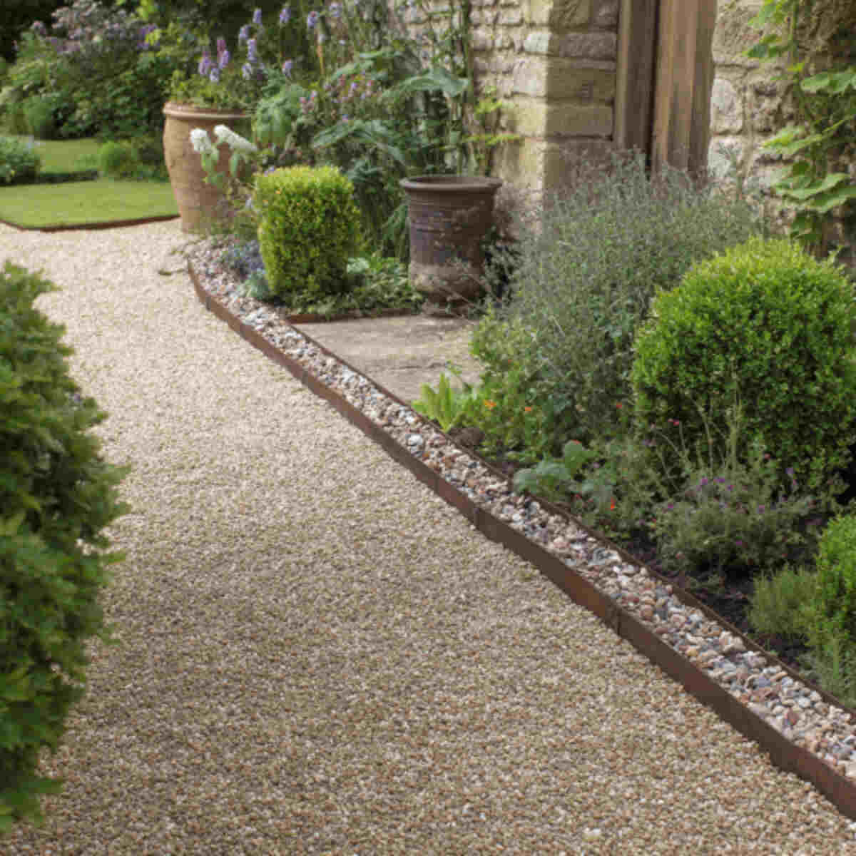 Gravel Path with Border Edging (Metal, Brick, or Timber)