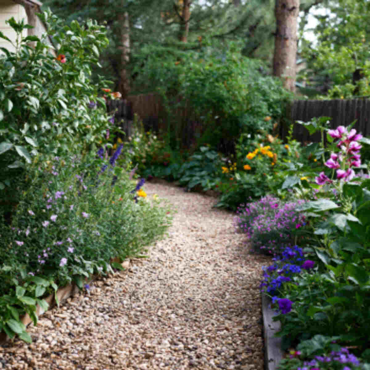 Permeable Gravel Walkway Between Garden Beds