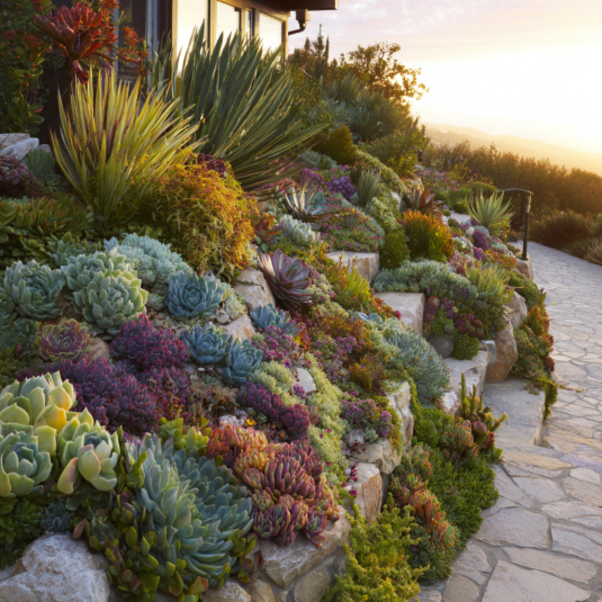 Succulent Slope Garden