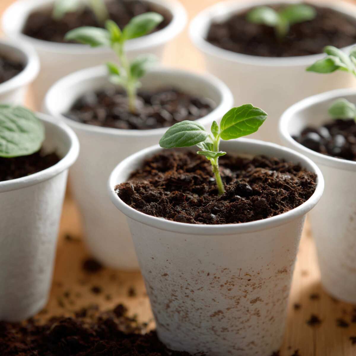 Reuse Coffee Cups for Seed Starting