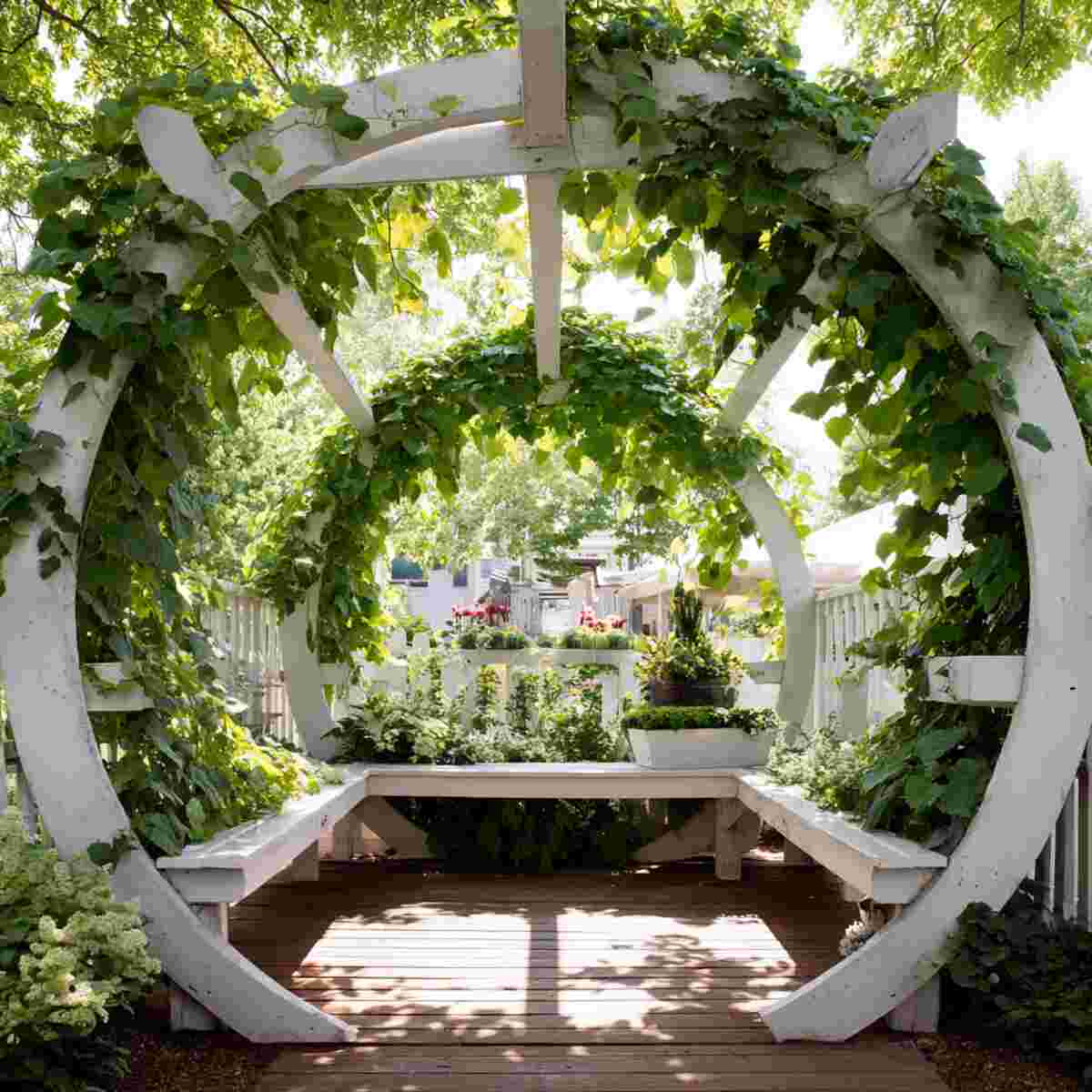 Circular Pergola with Potato Vines