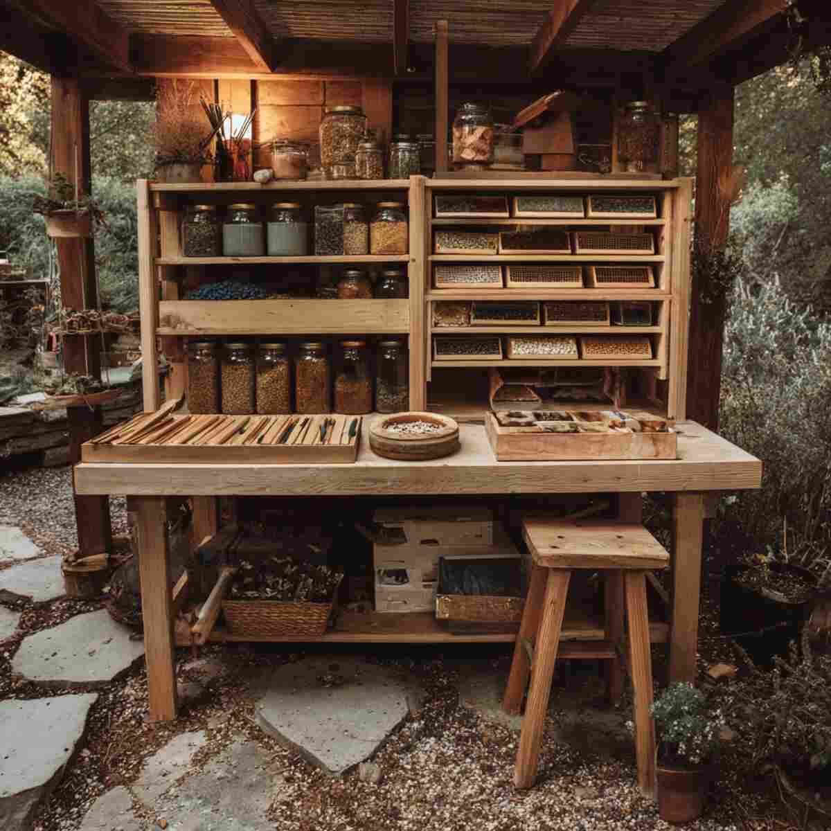Seed-Saving and Drying Rack Area