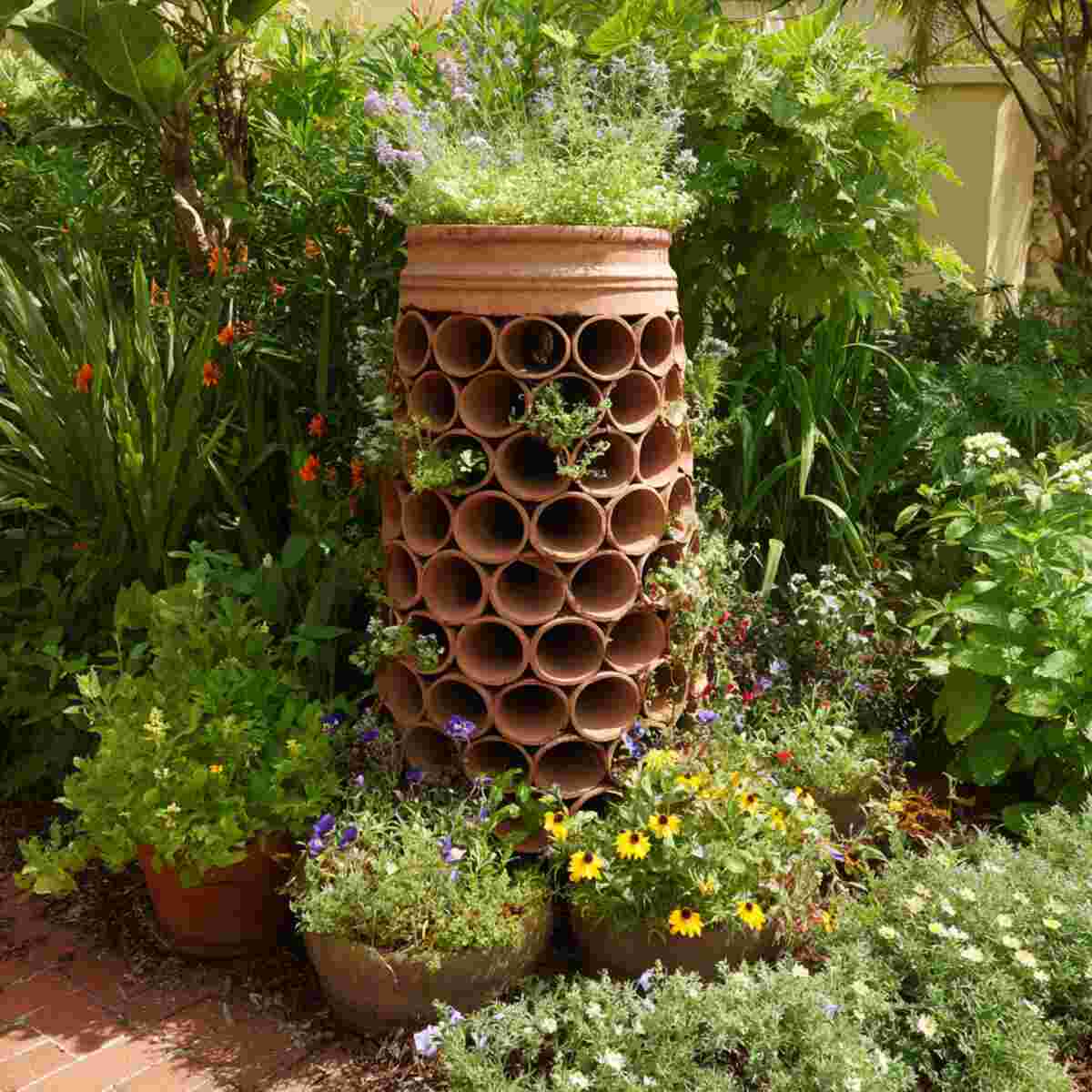 Pollinator-Friendly Clay Pot Cooling Tower