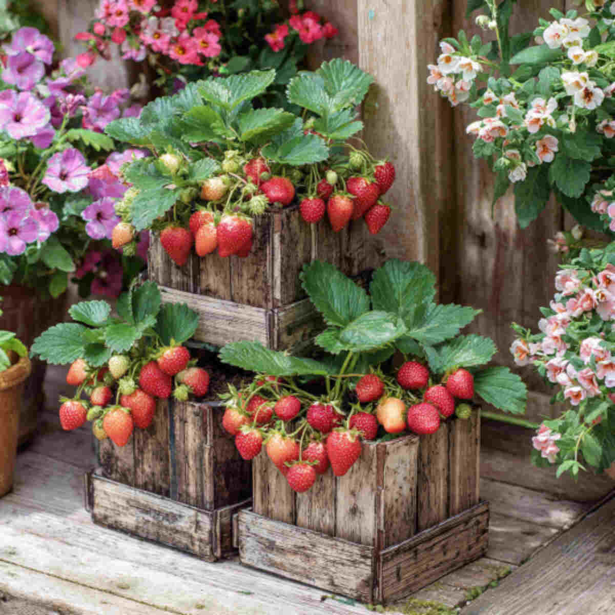 Basket-lined mini strawberry pat