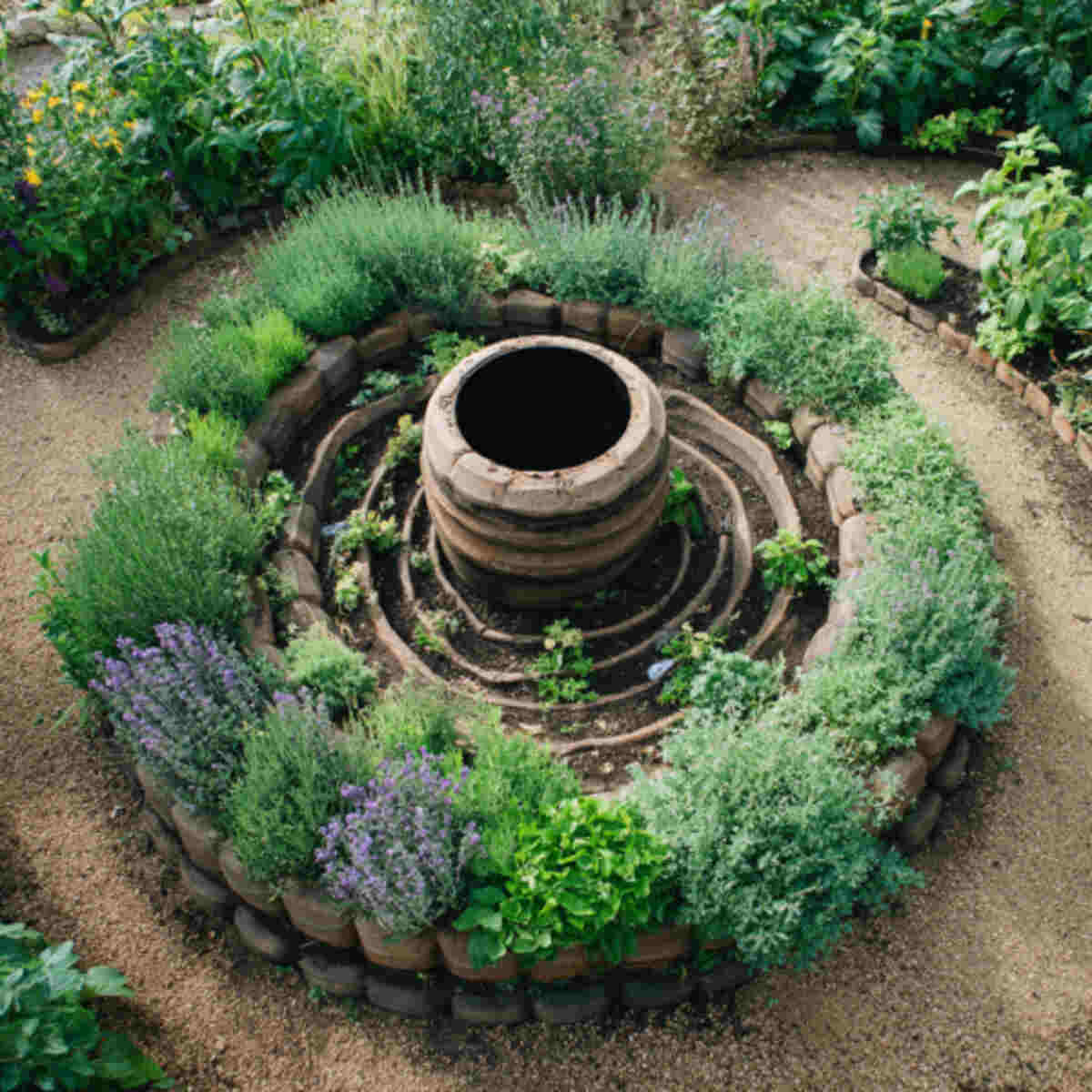Herb Spiral with Central Compost