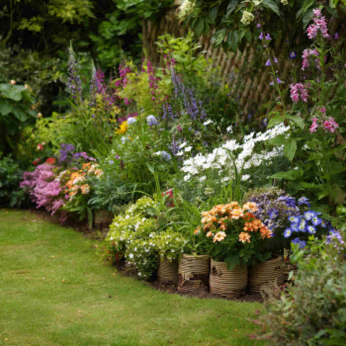 Mixed Border Garden with Decorat