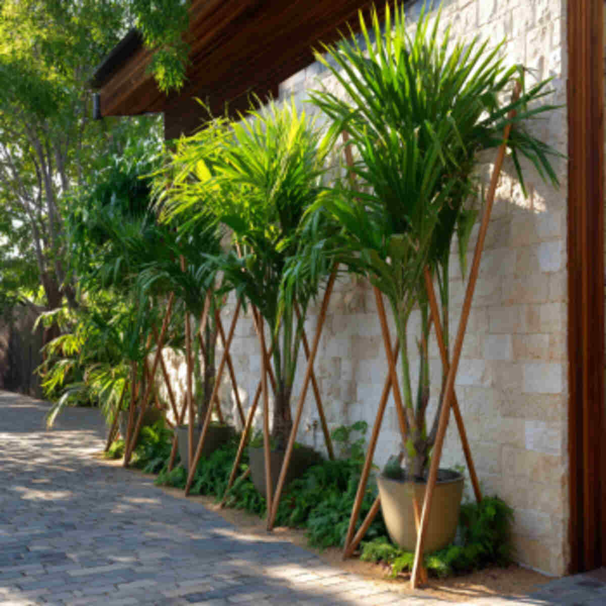 Palm frond supports