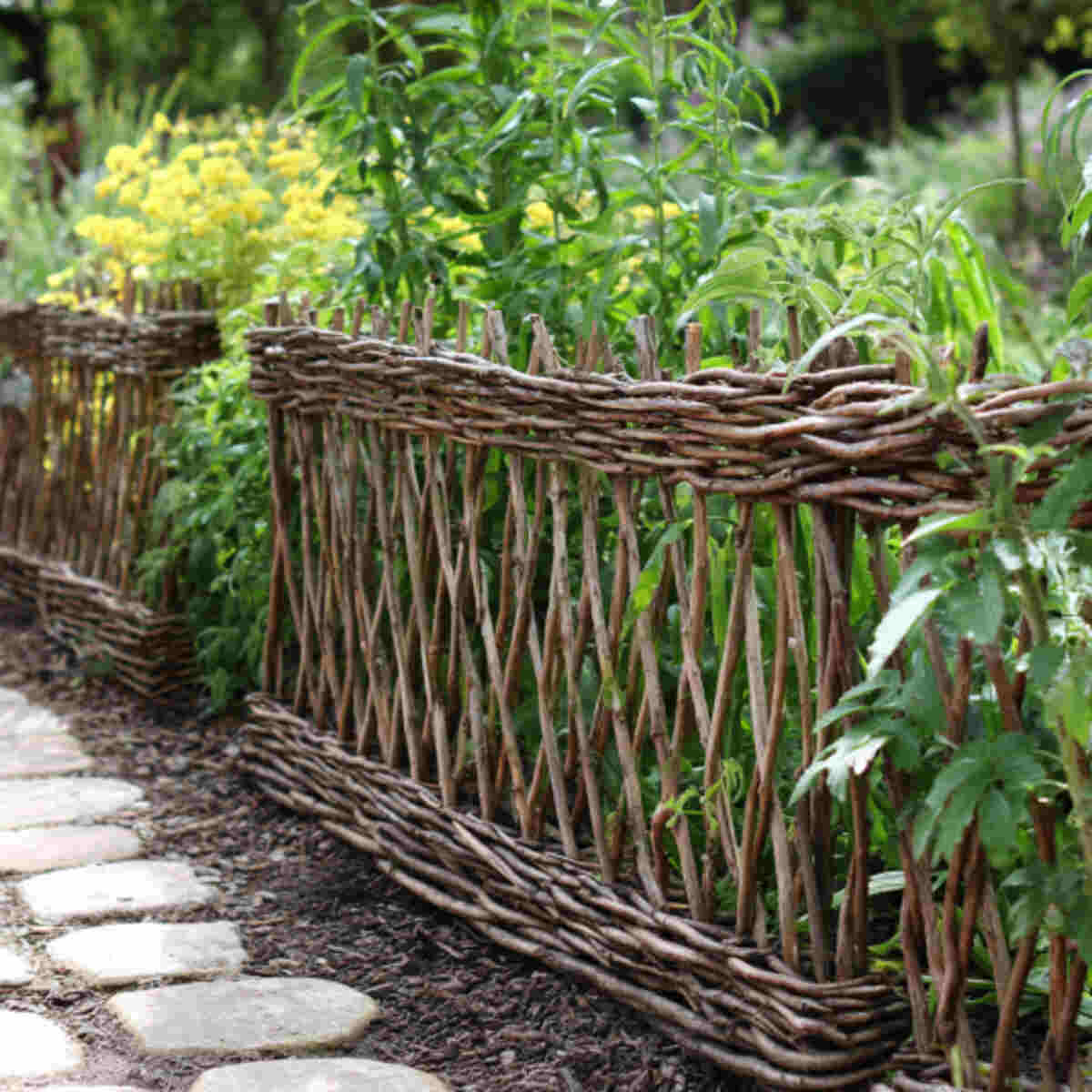 Woven twig fences