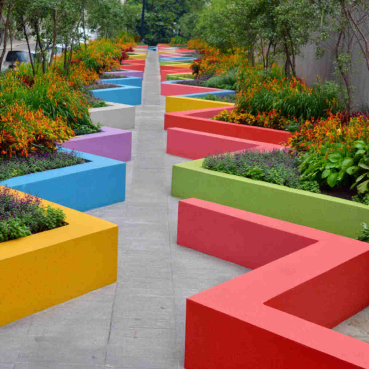 Zigzag Rows of Bold Colors